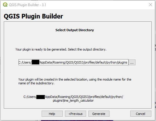 Plugin builder output